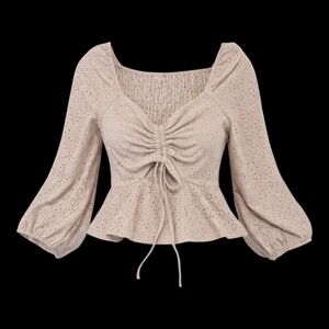 URBAN Romantics Beige Eyelet Blouse